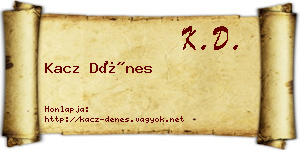 Kacz Dénes névjegykártya